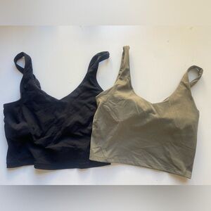 Sports bra tanks green and black size medium
